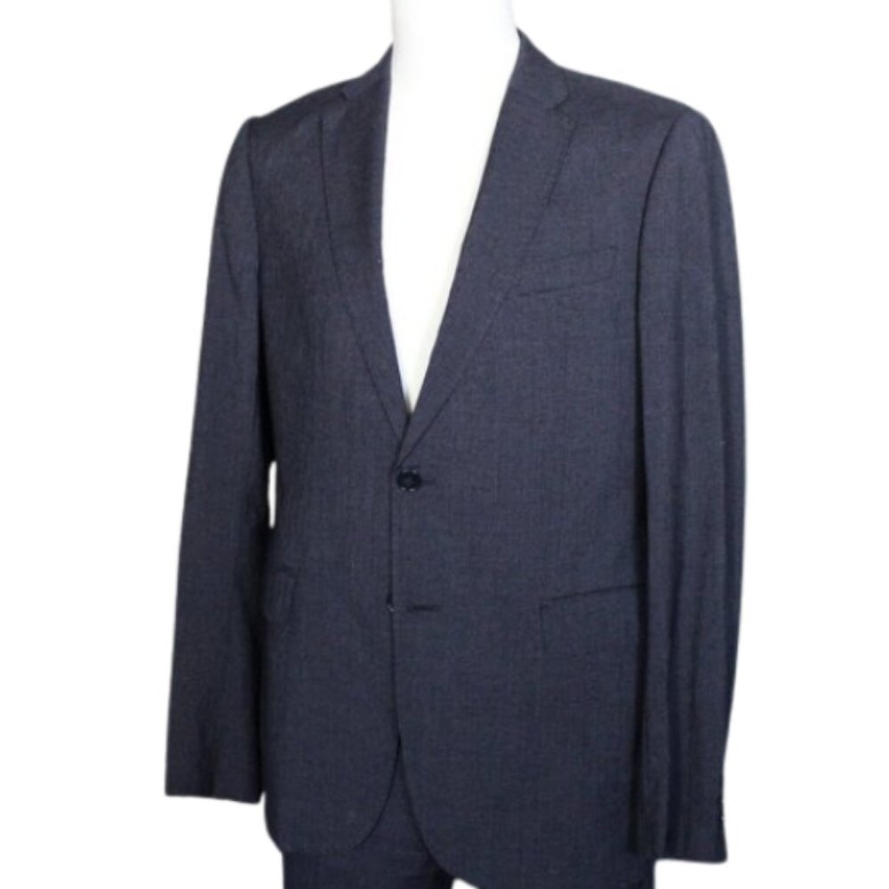 Emporio Armani M Line Blue Grey Suit Jacket 38R US 48R EURO